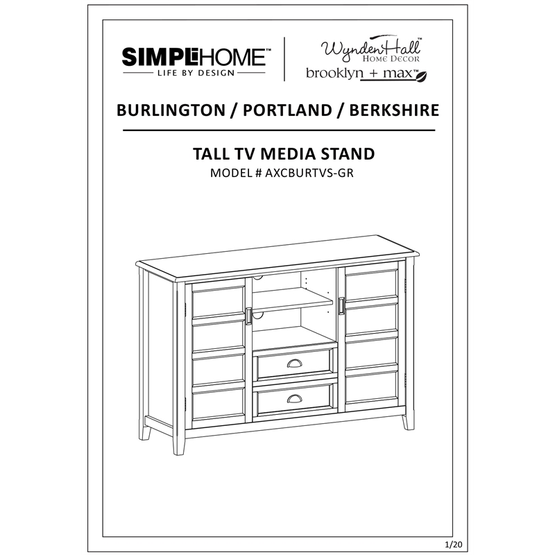 Simpli Home Burlington Wood 54