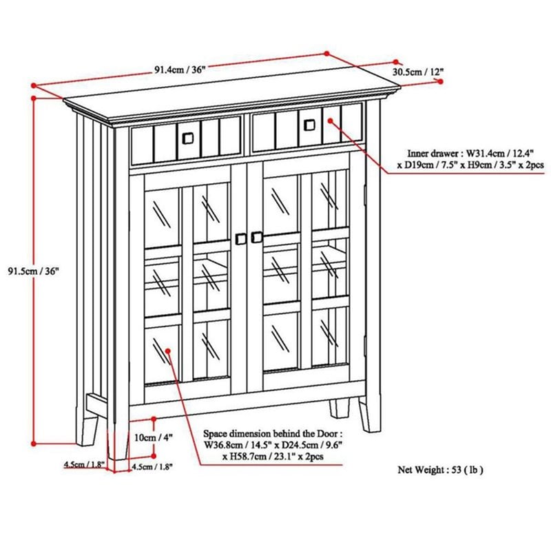 Simpli Home Acadian Wood 36