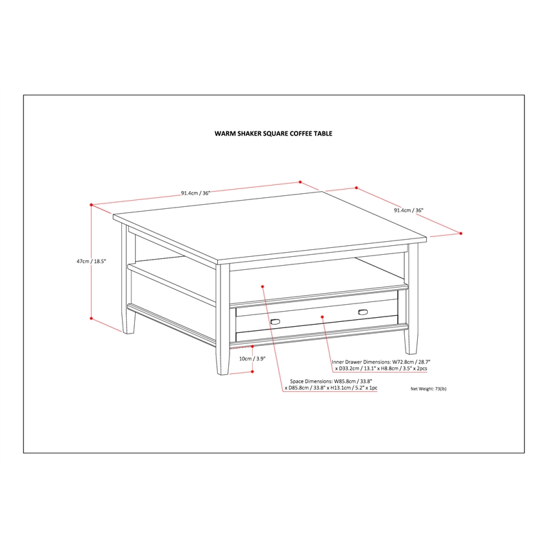 Simpli Home Warm Shaker Wood 36