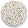 Coates Boho Round Macrame Pouf in Natural Cotton