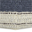Simpli Home Grady Boho Square Pouf in Blue and Natural Handloom Woven