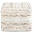 Sommer Boho Square Pouf in Natural Handloom Woven Pattern