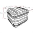 Sommer Boho Square Pouf in Natural Handloom Woven Pattern