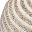 Simpli Home Yolanda Boho Round Pouf in Natural JUTE Fabric