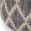 Simpli Home Edgeley Boho Round Pouf in Gray and Natural Woven Braided Jute