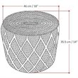 Simpli Home Edgeley Boho Round Pouf in Gray and Natural Woven Braided Jute
