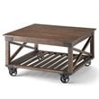 Simpli Home Harding Solid Mango Wood Square Coffee Table - Distressed Dark Brown