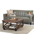 Simpli Home Harding Solid Mango Wood Square Coffee Table - Distressed Dark Brown