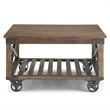 Simpli Home Harding Solid Mango Wood Square Coffee Table - Distressed Dark Brown