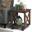 Simpli Home Harding Solid Mango Wood End Table in Distressed Dark Brown