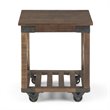 Simpli Home Harding Solid Mango Wood End Table in Distressed Dark Brown