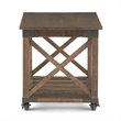 Simpli Home Harding Solid Mango Wood End Table in Distressed Dark Brown