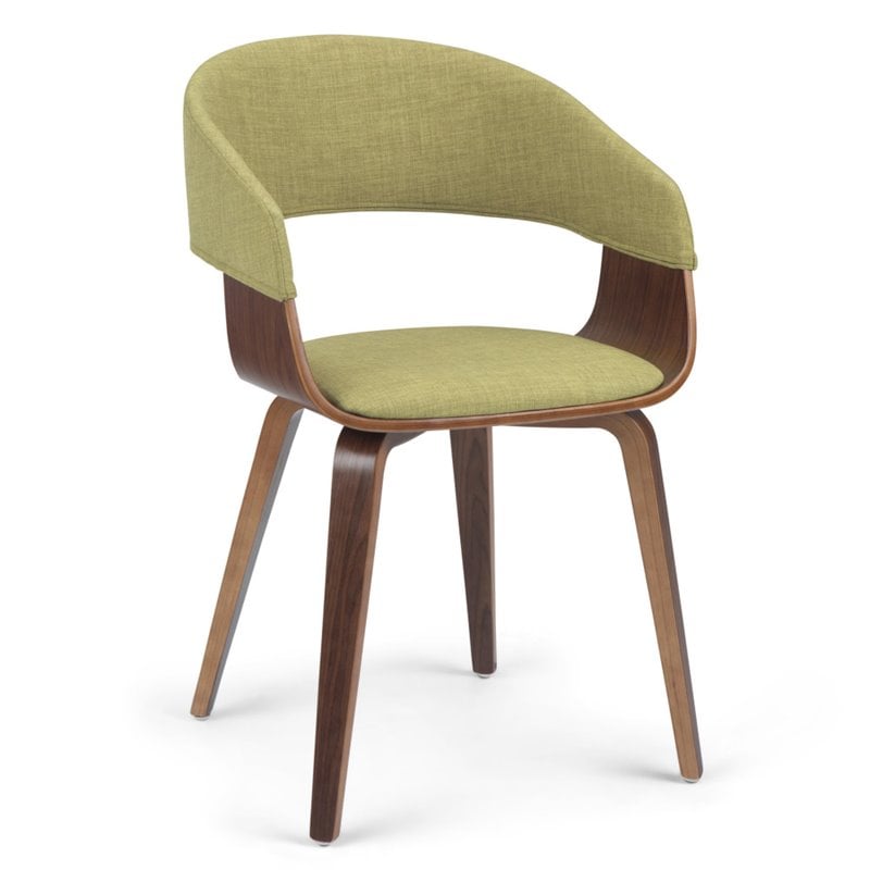 Simpli Home Lowell Solid Wood Dining Chair in Acid Green Linen