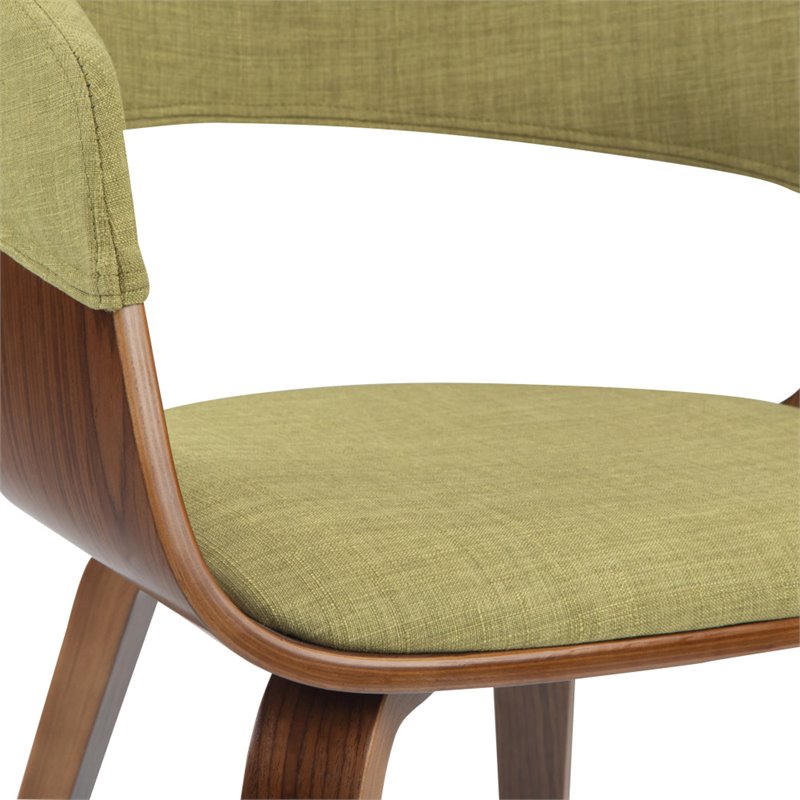 Simpli Home Lowell Solid Wood Dining Chair in Acid Green Linen