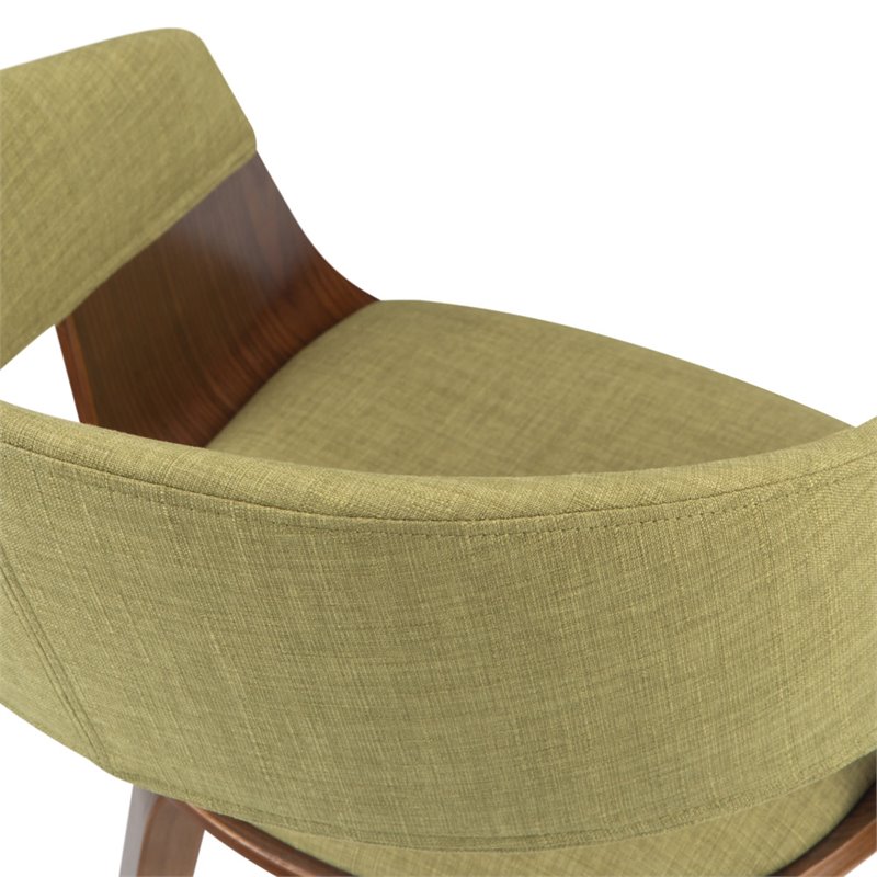 Simpli Home Lowell Solid Wood Dining Chair in Acid Green Linen