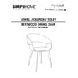 Simpli Home Lowell Contemporary Solid Wood Dining Chair in Blue