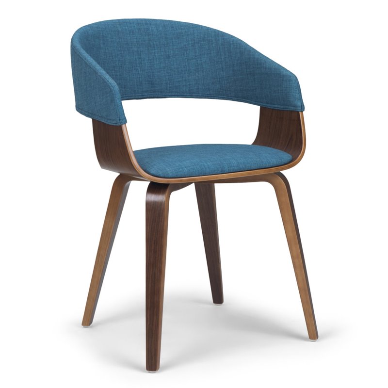 Simpli Home Lowell Contemporary Solid Wood Dining Chair in Blue