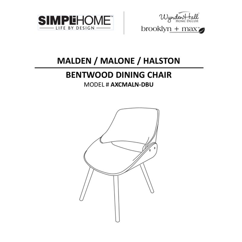 Simpli Home Malden Solid Wood Dining Chair in Denim Blue