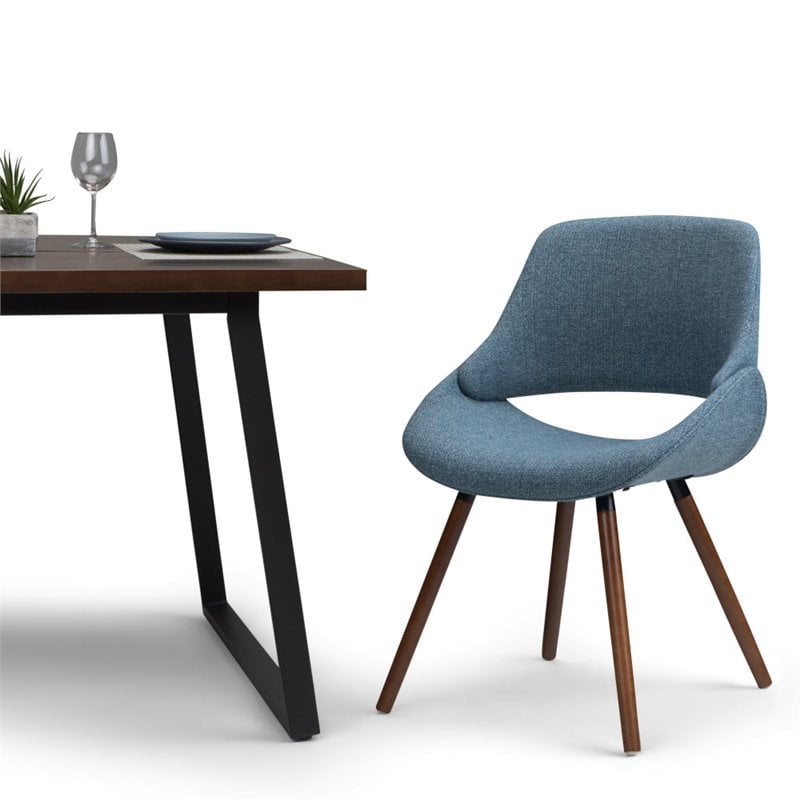 Simpli Home Malden Solid Wood Dining Chair in Denim Blue