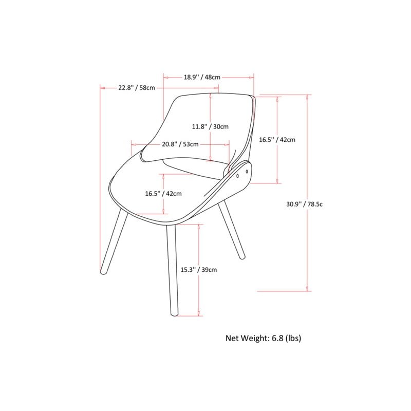 Simpli Home Malden Solid Wood Dining Chair in Denim Blue