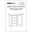 Simpli Home Amherst Solid Wood Storage Cabinet in Light Golden Brown