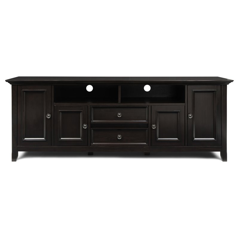 Simpli Home Amherst Solid Wood Low Storage Cabinet in Hickory Brown