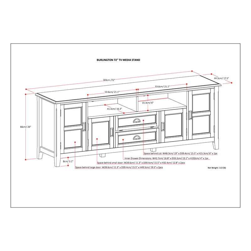 Simpli Home Burlington Wood 72