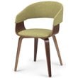 Simpli Home Lowell Modern Industrial 7 Pc Dining Set with 6 Upholstered Bentwood Dining Chairs in Acid Green