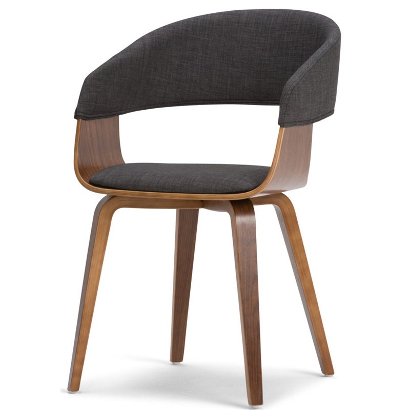 Lowell 7Pc Dining Set with 6Upholstered Dining Chairs in Natural & Charcoal Gray