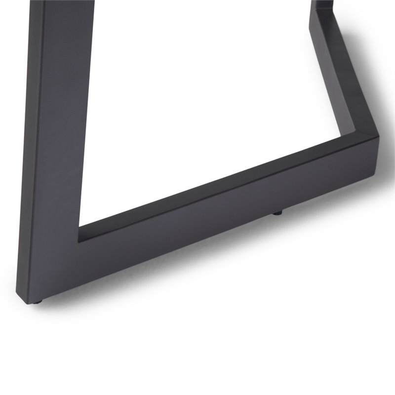 Simpli Home Malden Modern Industrial 7 Pc Dining Set with 6 Upholstered Bentwood Dining Chairs in Denim Blue