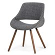 Simpli Home Malden Modern Industrial 7 Pc Dining Set with 6 Upholstered Bentwood Dining Chairs in Gray
