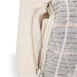 Simpli Home Noreen Boho Square Pouf in Light Blue and White Handloom Woven Pattern