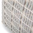 Simpli Home Noreen Boho Square Pouf in Light Blue and White Handloom Woven Pattern