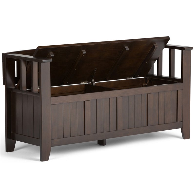 Simpli Home Acadian Wood 48" Transitional Entryway Bench in