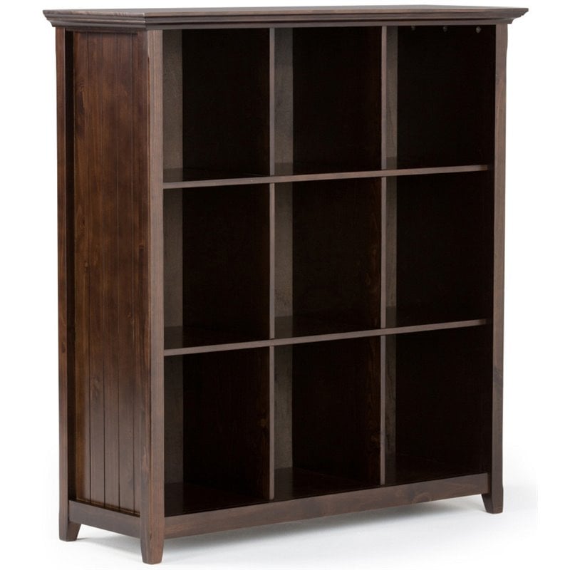 Simpli Home Acadian Wood Transitional 9 Cube Bookcase and Unit in Brunette Brown