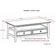 Simpli Home Amherst Solid Wood Coffee Table with Drawers in Hickory Brown