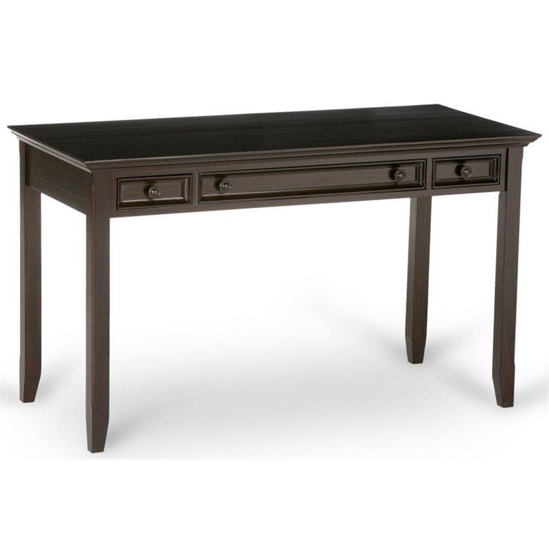 Simpli Home Amherst Solid Wood Desk in Hickory Brown