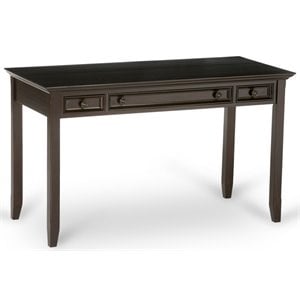 Simpli Home Amherst Solid Wood Desk in Hickory Brown