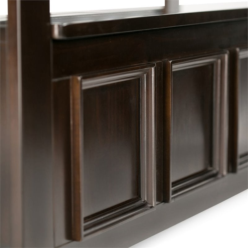 Simpli Home Amherst Solid Wood Entryway Lift-Top Storage Bench in Hickory Brown