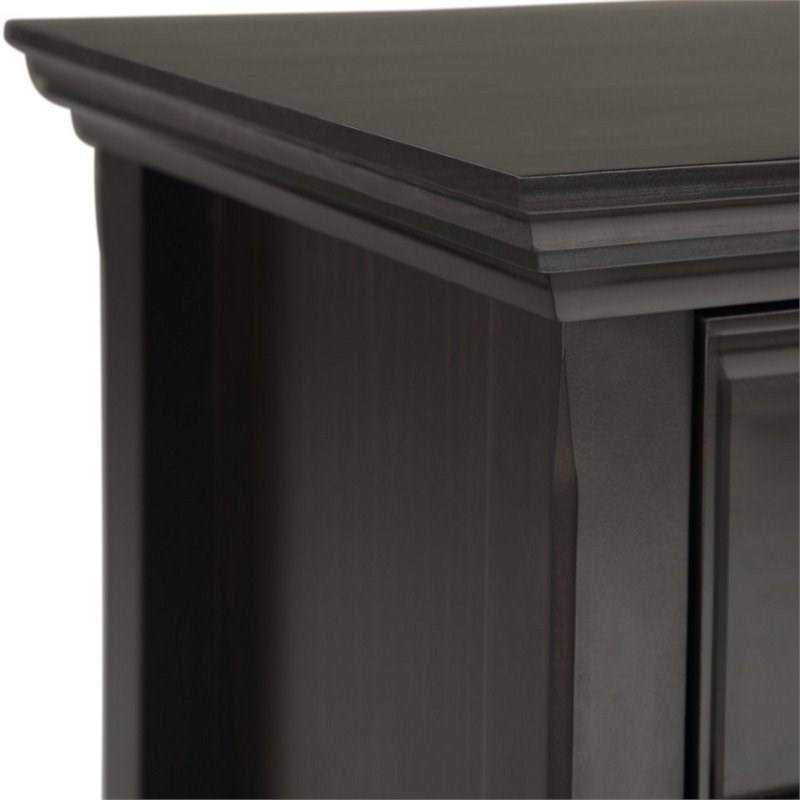 Amherst 24 inch Wide Solid Wood Transitional Bedside Table in Hickory Brown
