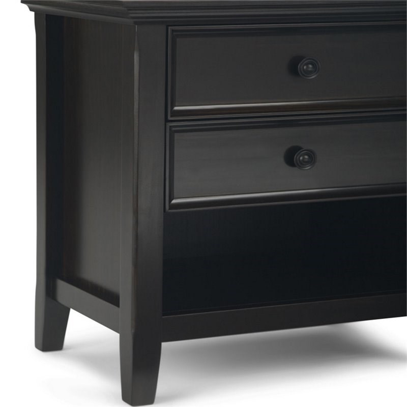 Amherst 24 inch Wide Solid Wood Transitional Bedside Table in Hickory Brown