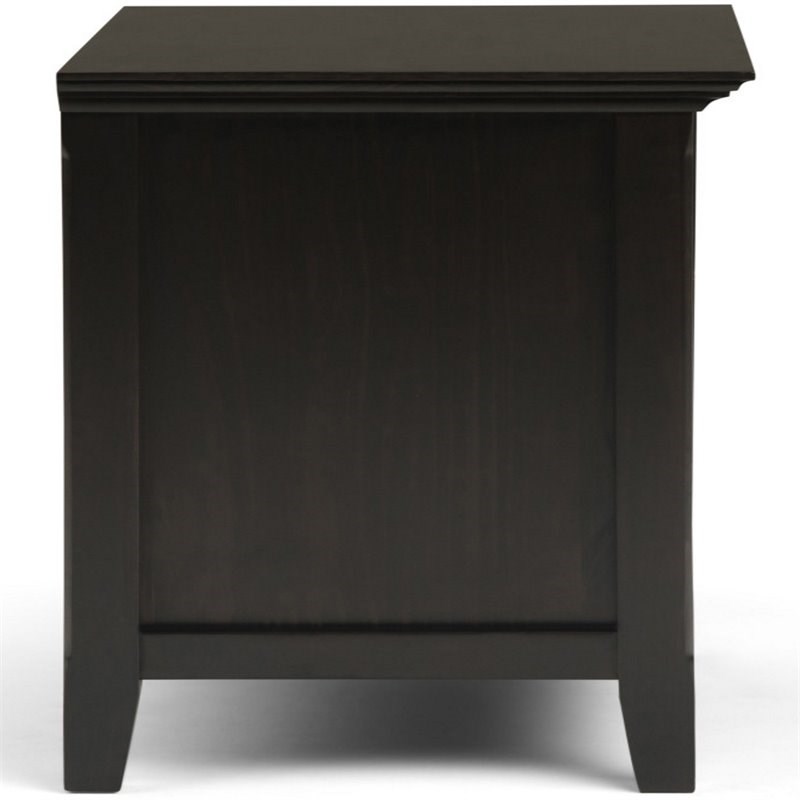 Amherst 24 inch Wide Solid Wood Transitional Bedside Table in Hickory Brown