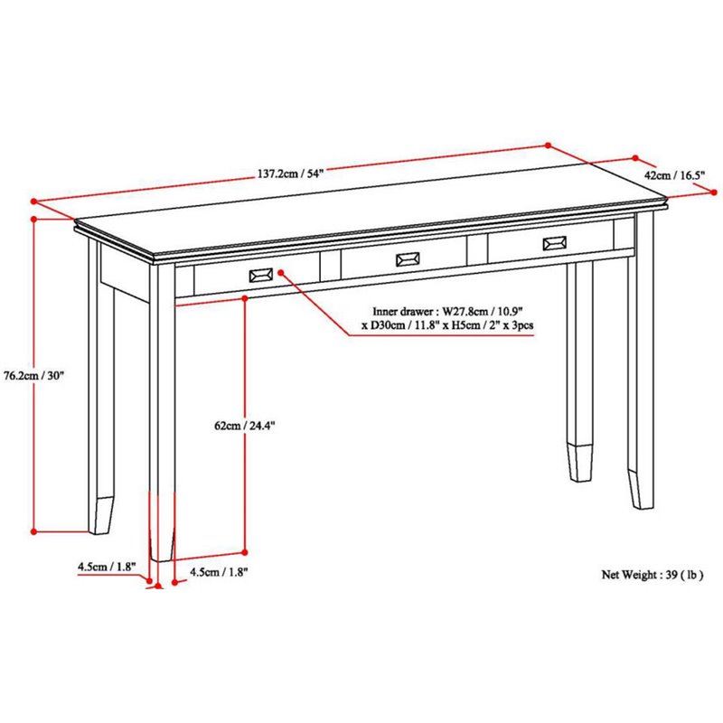 10 wide console table