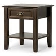 Simpli Home Burlington Wood 18&quot Square Transitional End Side Table in Mahogany Brown