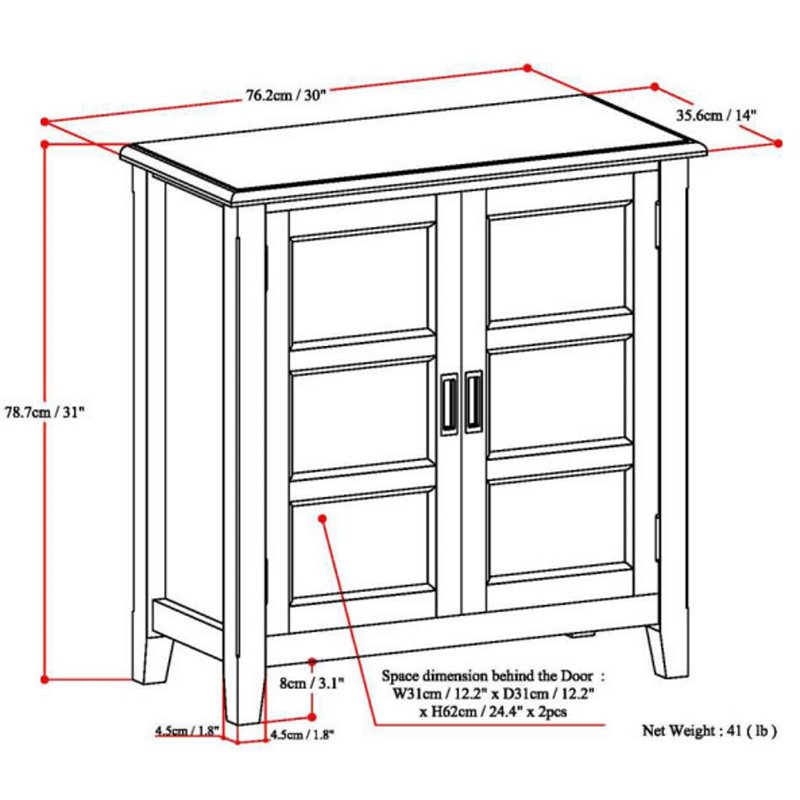 Simpli Home Burlington Solid Wood Low Storage Cabinet In Mahogany Brown Axcrbur14 Mah