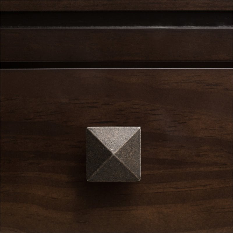 Simpli Home Cosmopolitan Solid Wood Coffee Table with Drawers in Mahogany Brown