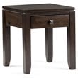 Simpli Home Cosmopolitan Solid Wood End Table with Storage Drawer Mahogany Brown