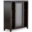 Simpli Home Cosmopolitan Solid Wood Medium Storage Cabinet in Mahogany Brown