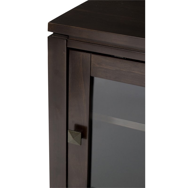 Simpli Home Cosmopolitan Solid Wood Medium Storage Cabinet in Mahogany Brown