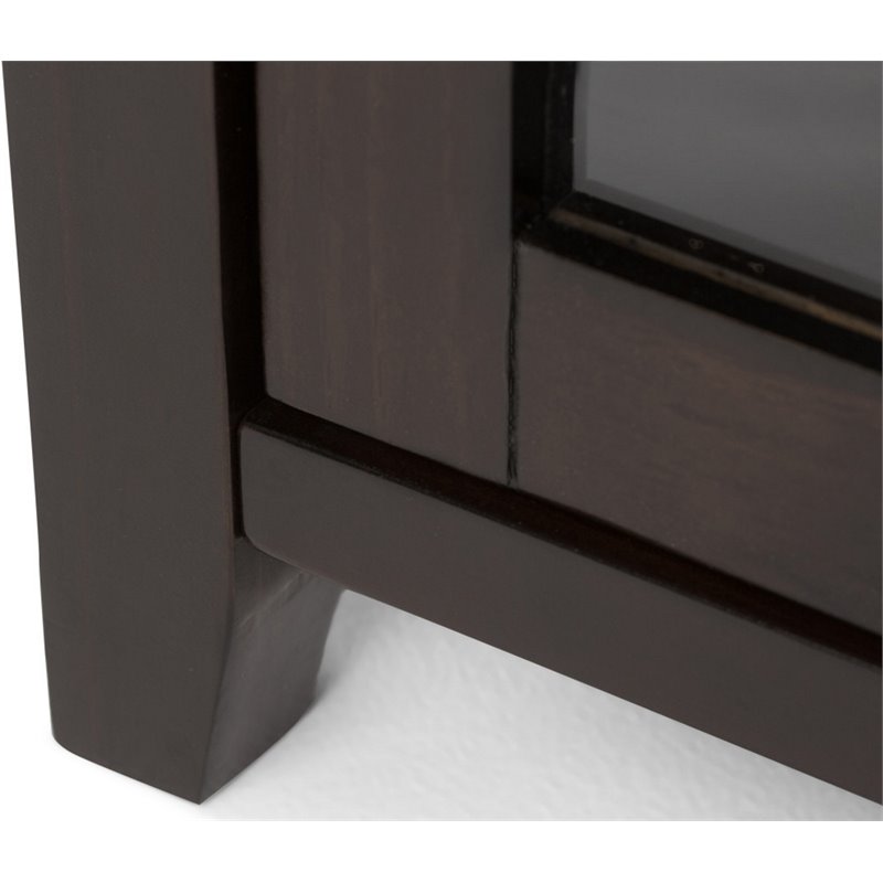 Simpli Home Cosmopolitan Solid Wood Medium Storage Cabinet in Mahogany Brown